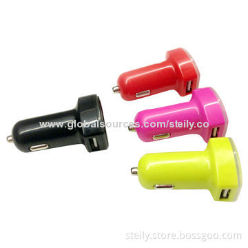 OEM Best-quality Portable 5.0V/2.1A Multicolor In-car Chargers for iPad/Samsung Galaxy Tab